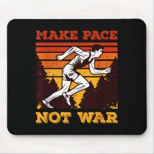 Funny Retro Runner Running Quote Gift - Make Pace  Mouse Pad