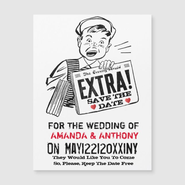 Funny retro save the date (Front)