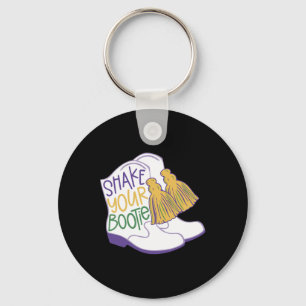 Funny Retro Shake Your Bootie Mardi Gras Costume N Keychain