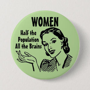 Funny Retro Smart Women Button