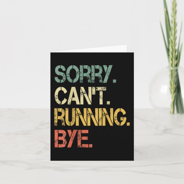 Funny Retro Sorry Can't Running Bye Xc Track Marat Card (Front)