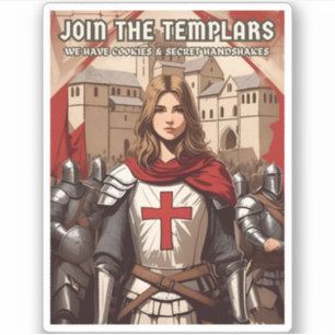Funny Retro Style Medieval Templar Knight Humour