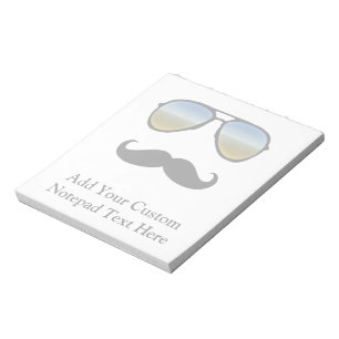 Funny Retro Sunglasses with Moustache Notepad