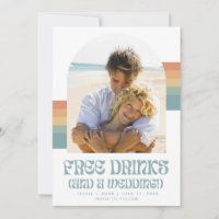 Funny Retro Sunset Beach Wedding