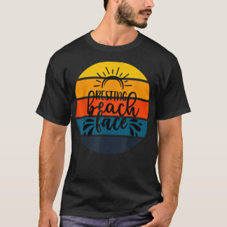 Funny Retro Sunset Resting Face Beach Cruise Summe T-Shirt