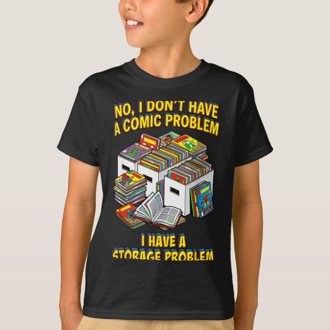 Funny retro superhero nerd geek reader comic book T-Shirt (Front)
