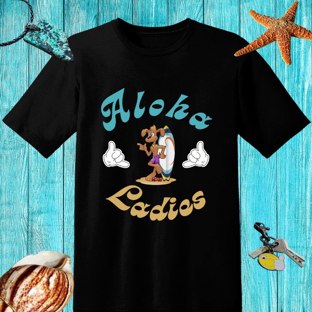Funny retro surf design with dog - Aloha T-Shirt (Creator Uploaded)