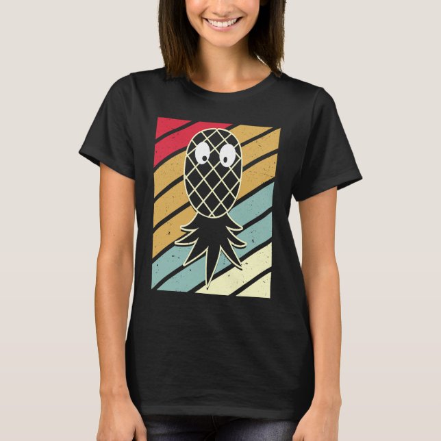 Funny Retro Swinger Upside Down Pineapple Men Wome T-Shirt (Front)