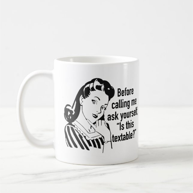 Funny Retro Texting Mug (Left)