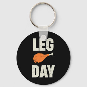 Funny Retro Thanksgiving Day Turkey Day Turkey Leg Keychain