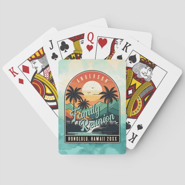 Funny Retro Tropical Family Reunion ID1135 Playing Cards (Back)