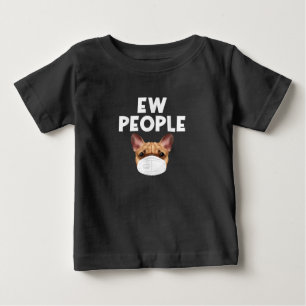 Funny Retro Vintage Bulldog Wearing Mask Ew People Baby T-Shirt