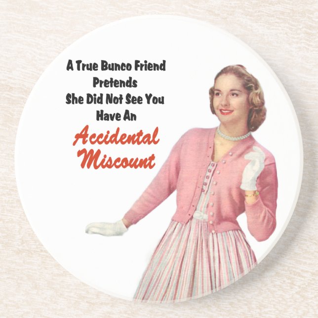 Funny Retro Vintage Bunco Coaster (Front)