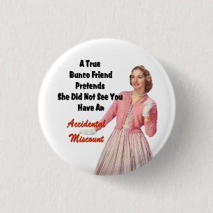 Funny Retro Vintage Bunco Prize Button