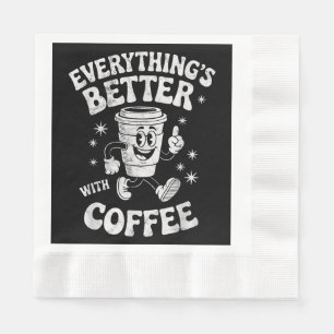 Funny Retro Vintage Coffee Men or Women Coffee Napkin