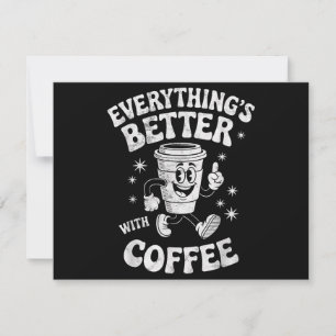 Funny Retro Vintage Coffee Men or Women Coffee Thank You Card