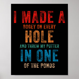 Funny Retro Vintage Disc Golf Players I Made A Hol Poster