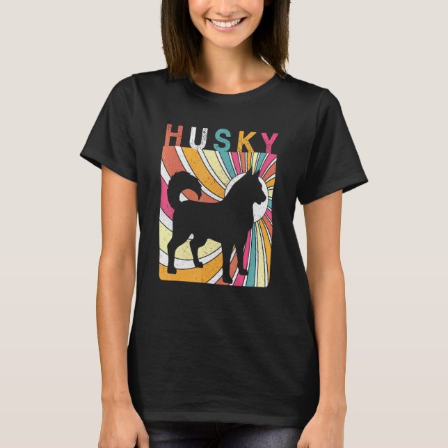 Funny Retro Vintage Husky T-Shirt (Front)