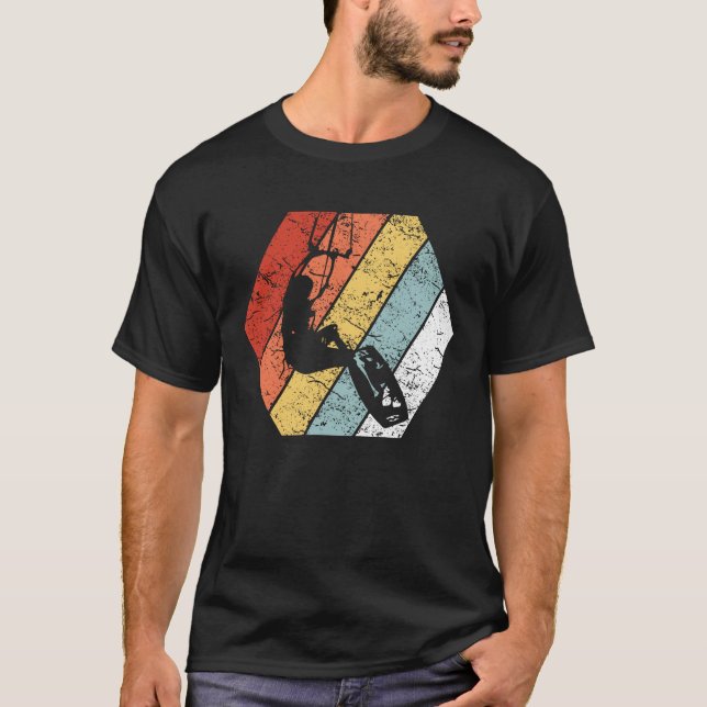 Funny Retro Vintage Kitesurfing 80s Style T-Shirt (Front)