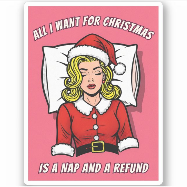 Funny Retro Vintage Pop Art Christmas Humor (Front)