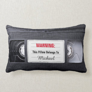 Funny Retro Vintage VHS Cassette Tape Lumbar Pillow