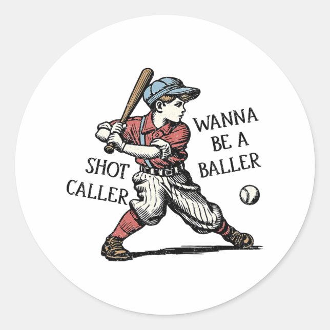 Funny Retro Wanna Be A Byller Shot Caller Mama Mom Classic Round Sticker (Front)