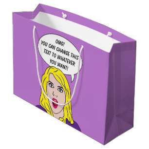 FUNNY RETRO WOMAN custom gift bag