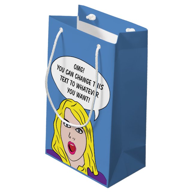 FUNNY RETRO WOMAN custom gift bag (Back Angled)