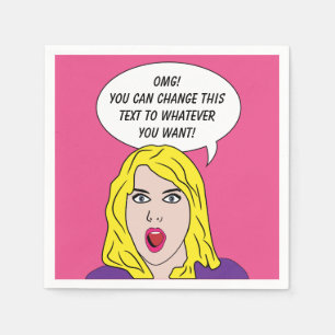 FUNNY RETRO WOMAN serviettes en papier personnalis