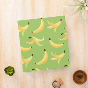 Funny Retro Yellow Banana Pattern Party Editable Binder