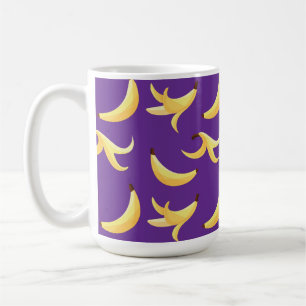 Funny Retro Yellow Banana Pattern Party Editable Coffee Mug
