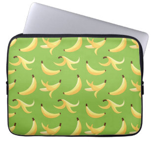 Funny Retro Yellow Banana Pattern Party Editable Laptop Sleeve