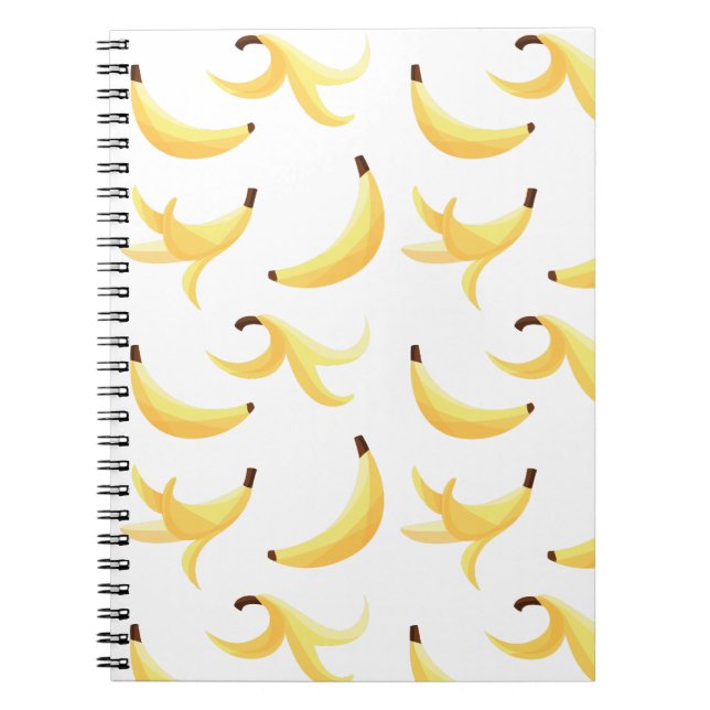 Funny Retro Yellow Banana Pattern Party Editable Notebook (Front)