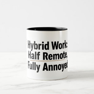 Funny Return To Office Hybrid Work Two-Tone Coffee Mug