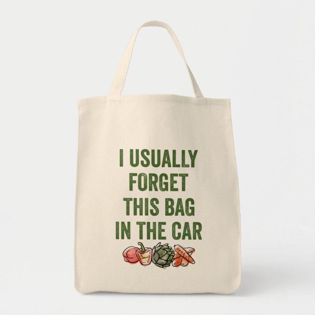 Funny Reusable Grocery Shopping Bag (Front)