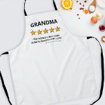 Funny Review Best Cook Grandma Apron<br><div class="desc">Make the kitchen a more loving place with our personalized aprons! Ranked 5 out of 5 gold stars, our unique aprons can be personalized with the title 'GRANDMA', 'GRANDPA', 'MOM', 'DAD' or any relative of your choice. They’ve earned rave reviews – “The world's best cook, always seasons with love” says...</div>