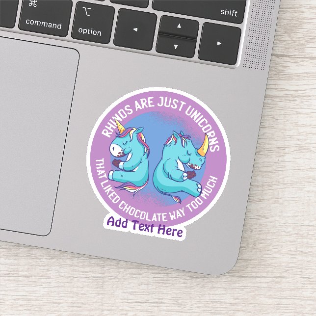 Funny Rhino is FAT Unicorn Loves Chocolate Cute (Detail)