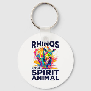 Funny Rhino Rhinozeros Animal Rhinos Are My Srit A Keychain