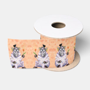 Funny Ribbon with Romantic Ram Satin Ribbon
