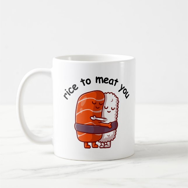 Funny Rice to Meat You  Coffee Mug (Left)