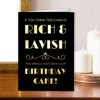Funny Rich Lavish Birthday Cake Vintage Typography