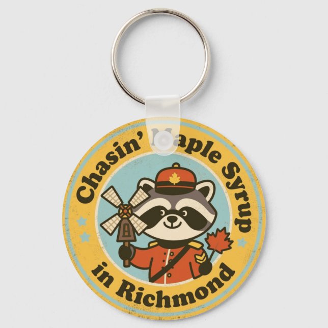 Funny Richmond Gift for Maple Lovers Keychain (Front)