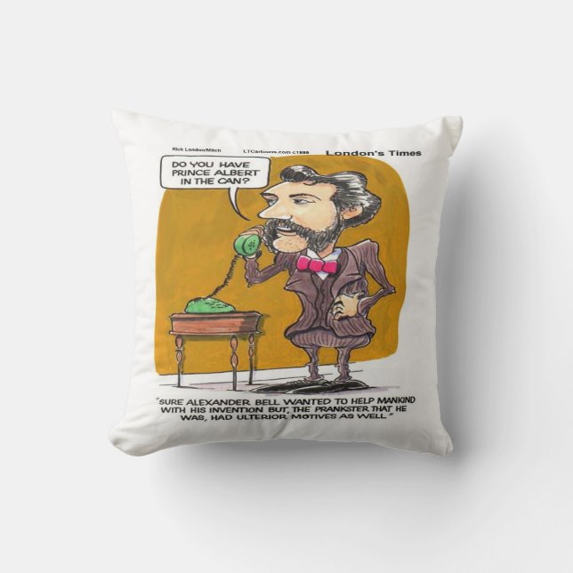 Funny Rick London Pillow w/Alexander Bell Comic (Front)