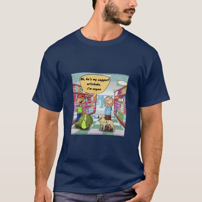 Funny Rick London Support Artichoke Comic  T-Shirt (Front)