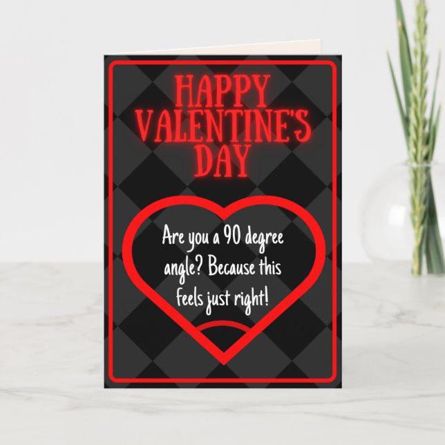 Funny Right Angle Math Joke Valentine Card (Front)