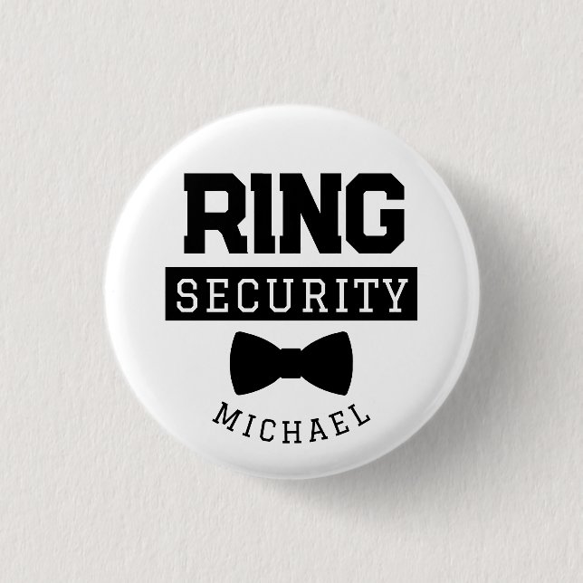 Funny Ring Security Wedding Favour Kid 1 Inch Round Button (Front)