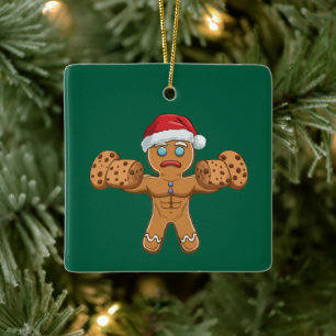  Funny Ripped Gingerbread Man Christmas  Ceramic Ornament