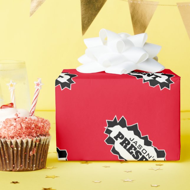 Funny ripped hole design personalized Holiday Wrapping Paper (Birthday Party)