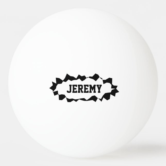 Funny ripped hole ping pong balls with custom name (Front)