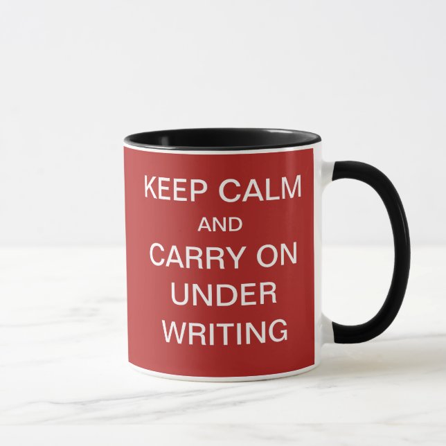 Funny Risks Underwriting Quote Underwriter Joke Mug (Right)